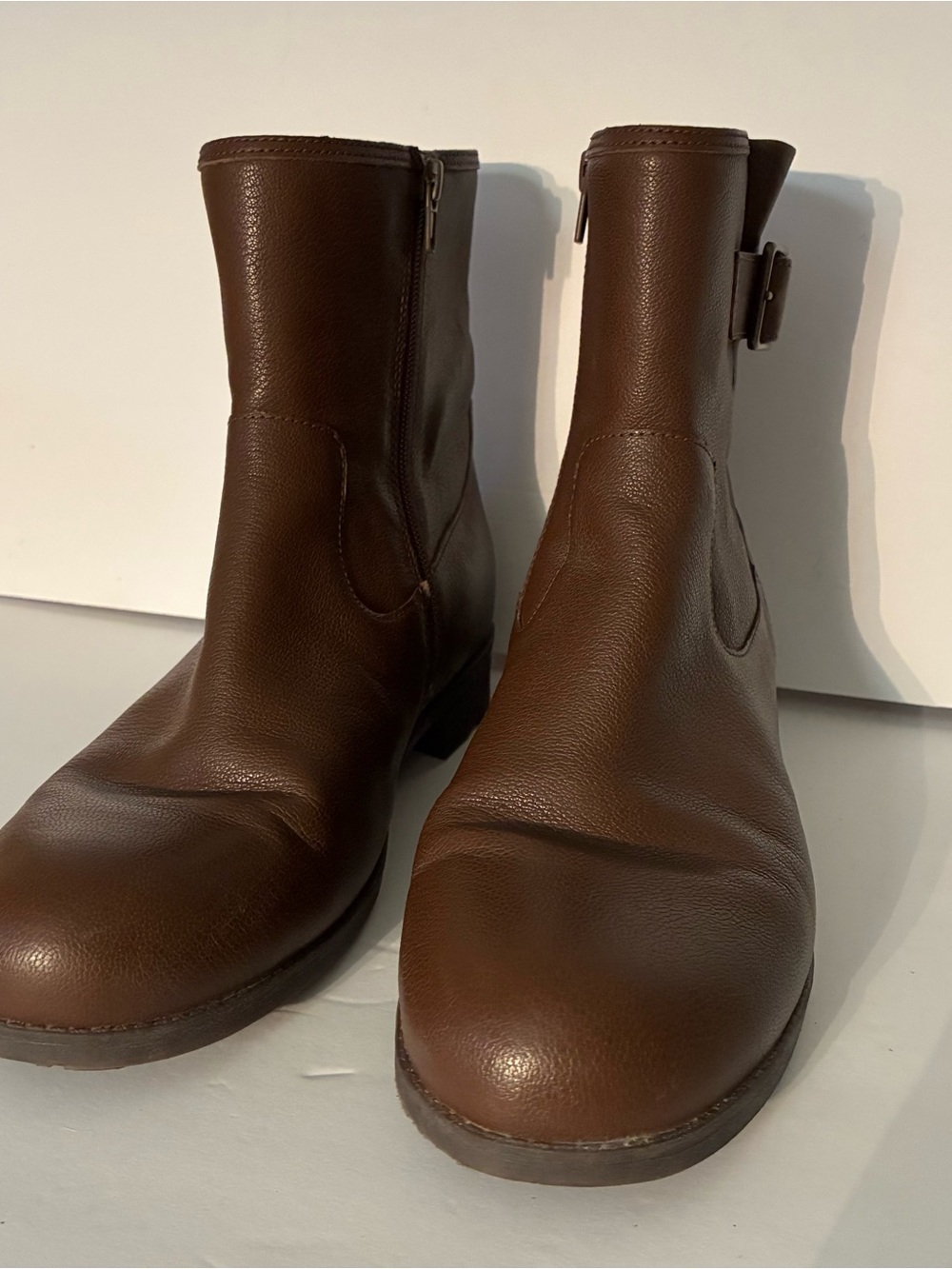 Vionic Brown Leather Side-Zip Ankle Booties New Women’s 10 - Picture 2 of 12